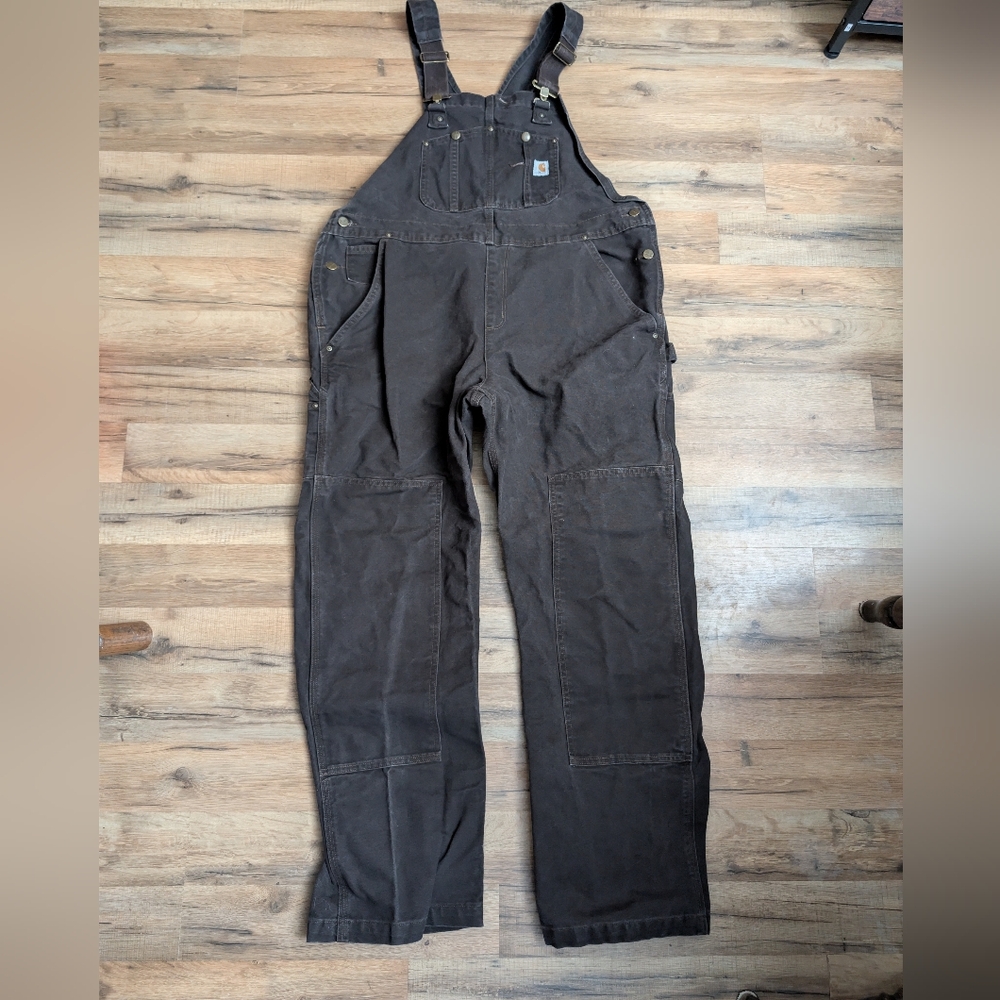 dark brown women's carhartt overalls XL 16/18 tall